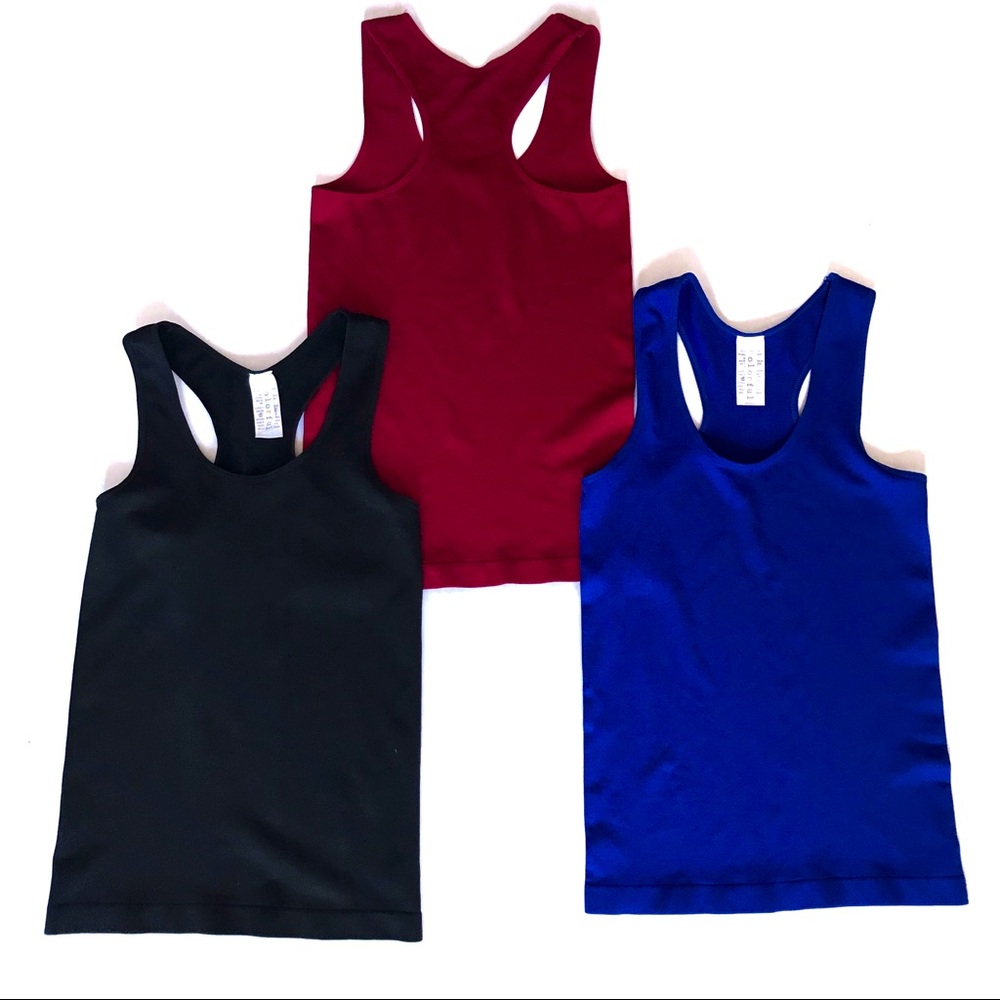 Stretch Athletic Racerback Ribbed Tank Tops